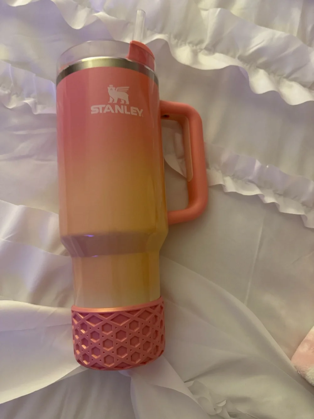 Stanley Gradient Pink to Peach Insulated Bottle with Handle
